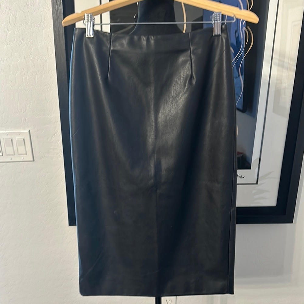 Black Midi Pencil Skirt for Work